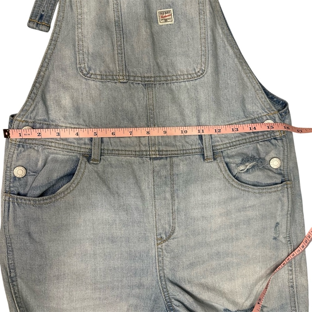 Old Navy Youth Denim Overalls XL Faded Blue Workwear Adjustable Straps - Picture 5 of 6